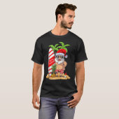 T-shirt Noël En Juillet Père Noël Surf Hawaïen Été Surfi (Devant entier)