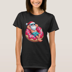 T-shirt Noël en juillet Père Noël tropicale sur le float d