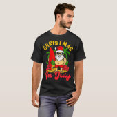 T-shirt Noël En Juillet Père Noël Vacances Été Hommes (Devant entier)