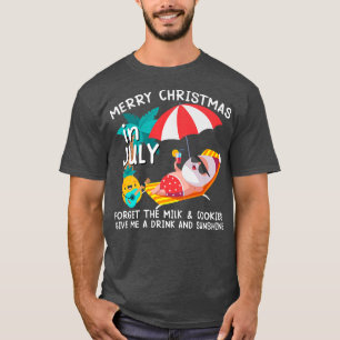 T-shirt Noël En Juillet Pool Party Père Noël Hommes Femmes