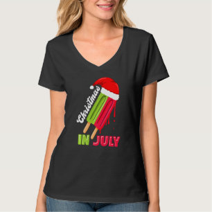 T-shirt Noël En Juillet Pop De Glace De Pâtes De Fun Chris
