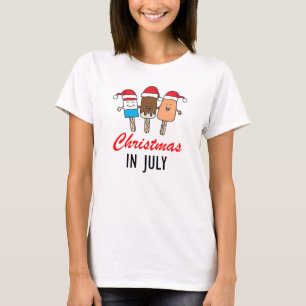 T-shirt Noël En Juillet Pops Ice Cute