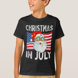 T-shirt Noël en juillet Rétro Hipster Drôle Santa Hommes W