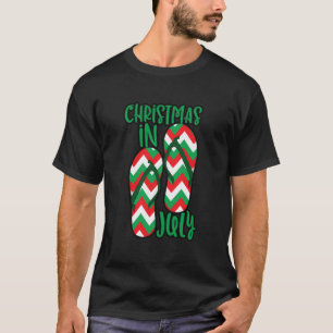 T-shirt Noël En Juillet Sandales D'Été Surf De Plage De No