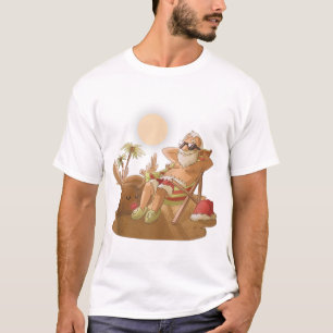 T-shirt Noël en juillet santa claus hawaiian x mas tropi