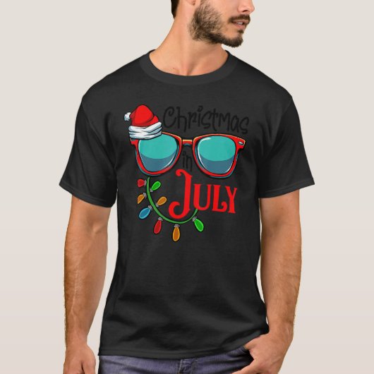 T-shirt Noël En Juillet Santa Hat Lunettes de soleil Cele (Devant)