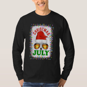 T-shirt Noël En Juillet Santa Hat Lunettes de soleil été V
