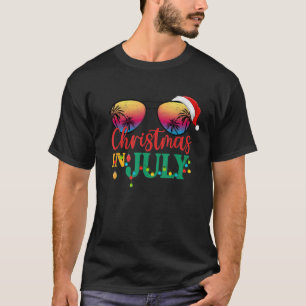 T-shirt Noël en Juillet Santa Hat Lunettes de soleil Plage