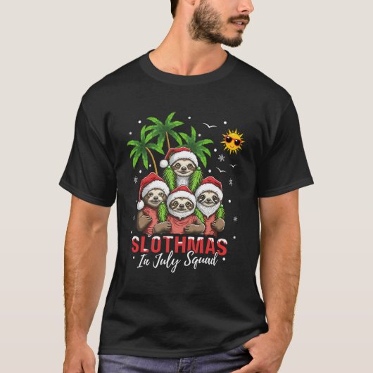 T-shirt Noël En Juillet Slothmas En Juillet Squad Fu (Devant)