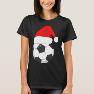 T-shirt Noël En Juillet Soccer Ball Santa Hat Xmas Ball