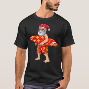T-shirt Noël en juillet Surf Père Noël avec été Hawaii