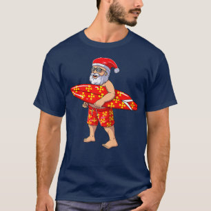 T-shirt Noël en juillet Surf Père Noël avec été Hawaii