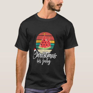 T-shirt Noël En Juillet Tee Funny Watermelon Noël H