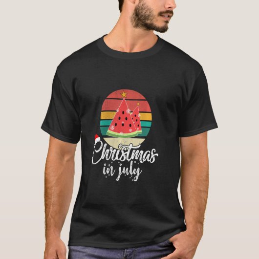 T-shirt Noël En Juillet Tee Funny Watermelon Noël H (Devant)