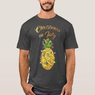 T-shirt Noël En Juillet Tie Dye Ananas Xmas Arbre Ligh