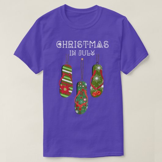 T-shirt Noël En Juillet Vilain Noël Été Flip Flops (Design devant)