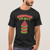 T-shirt Noël En Juillet Watermelon X Mas Tree Lights Sum (Devant)