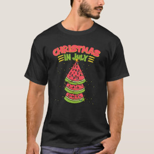 T-shirt Noël En Juillet Watermelon X Mas Tree Lights Sum