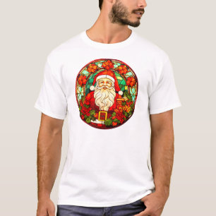 T-shirt Noël en verre tendu - Père Noël Ornements 3D-8