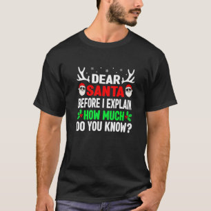 T-shirt Noël Enfants Adultes Cher Père Noël Je Peux Expliq