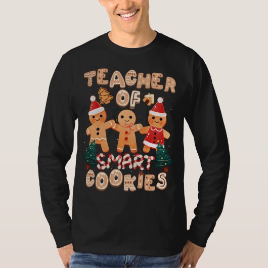 T-shirt Noël Enseignant Cute Gingerbread Cookies Drôle H (Devant)