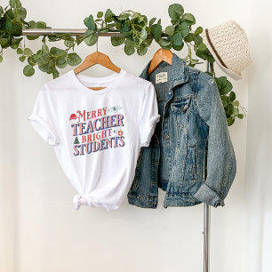 T-shirt Noël-Enseignant-Joyeux et brillant