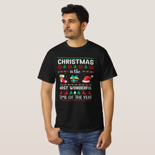 T-shirt Noël est le moment le plus merveilleux pour les ho (Devant entier)