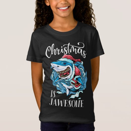T-Shirt Noël est magnifique grand requin blanc Père Noël C (Devant)