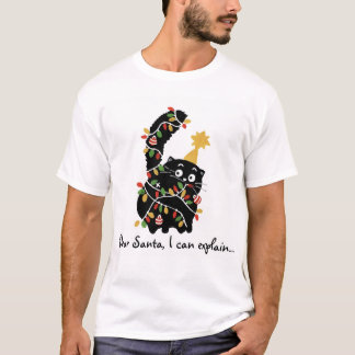 T-shirt Noël Esthétique Santa Chat Mignon Drôle