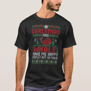 T-shirt Noël et baleine me rendent heureux Noël animal