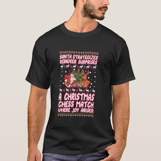 T-shirt Noël et Échecs Père Noël s Mois stratégiques Noël  (Devant)