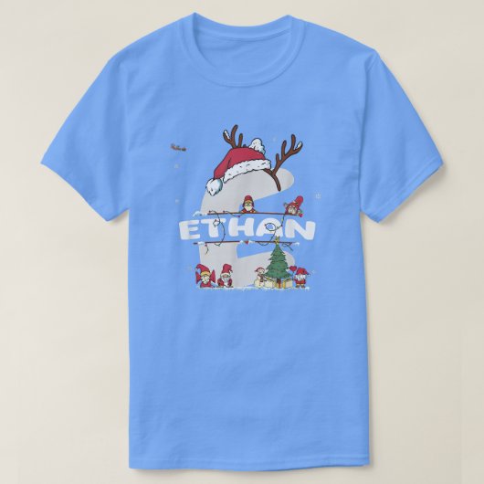 T-shirt Noël Ethan avec Nom Ethan pour les Noël drôles (Design devant)