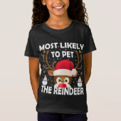 T-Shirt Noël Familial Le Plus Susceptible De Pet Le Rindee (Devant)