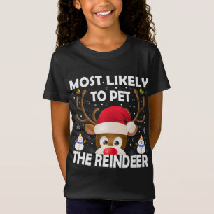 T-Shirt Noël Familial Le Plus Susceptible De Pet Le Rindee