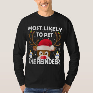 T-shirt Noël Familial Le Plus Susceptible De Pet Le Rindee