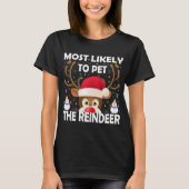 T-shirt Noël Familial Le Plus Susceptible De Pet Le Rindee (Devant)