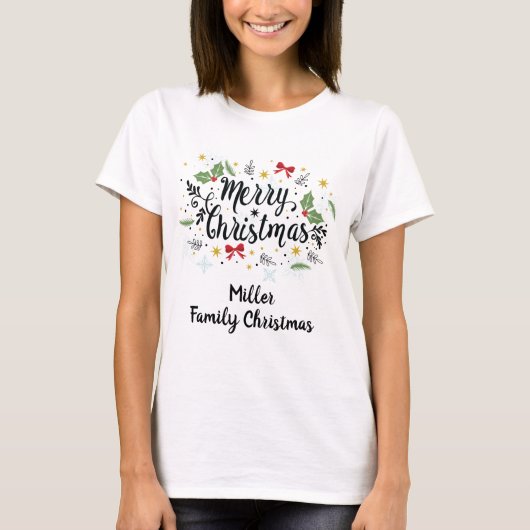 T-shirt Noël familial personnalisable (Devant)