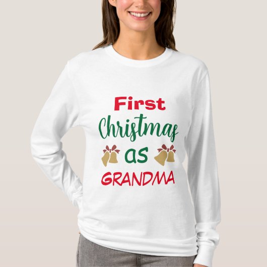T-shirt Noël familial | Premier Noël comme grand-mère (Devant)