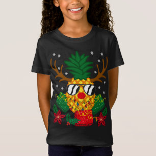 T-Shirt Noël Famille Cadeau Reindeer Cerf Ananas Sung