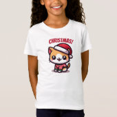 T-Shirt Noel, Famille et Amusant kitty (Devant)