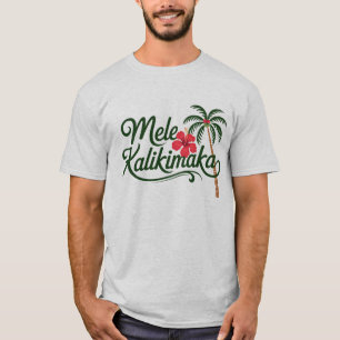 T-shirt Noël Famille Mele Kalikimaka Plage d'Hawaï