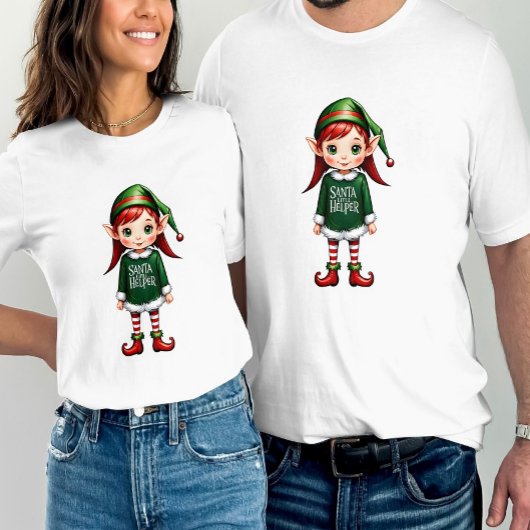 T-shirt Noël festif de père Noël Little Helper Elf