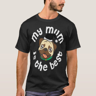 T-shirt Noël Fête Carlin maman Fou chien maman