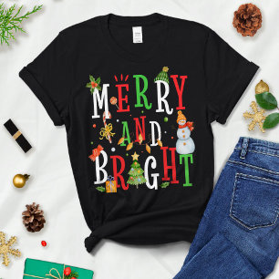 T-shirt Noël, Fêtes, Joyeux et lumineux
