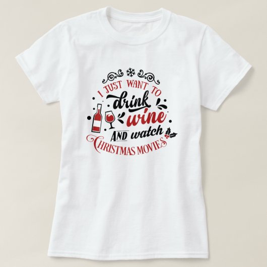 T-Shirt Noël Films et Vin (Design devant)