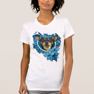 T-shirt Noël - flocon de neige bleu - Kelpie australien