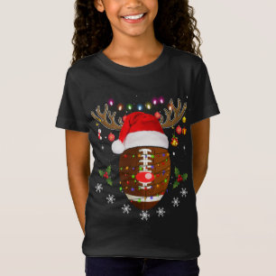 T-Shirt Noël Football Ball Reindeer Sport Drôle Noël