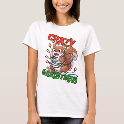 T-shirt Noël Fou : Écureuil Frustré (Devant)