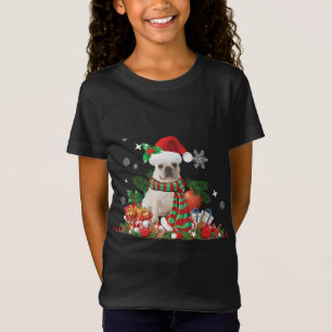 T-Shirt Noël, French Bulldog, Frenchie, Chien avec Sant