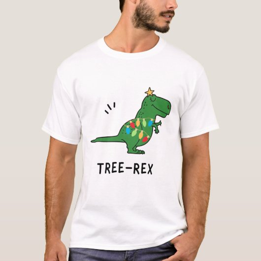 T-shirt Noël Funny Tree-Rex (Devant)